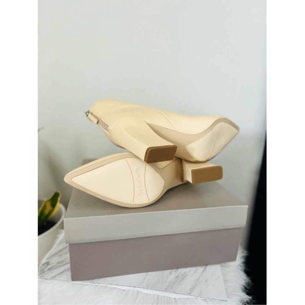 FRANCO SARTO Venture Leather Bootie Boot, Beige/White, Block Heel, Size‎ 9, NWT - Picture 8 of 16